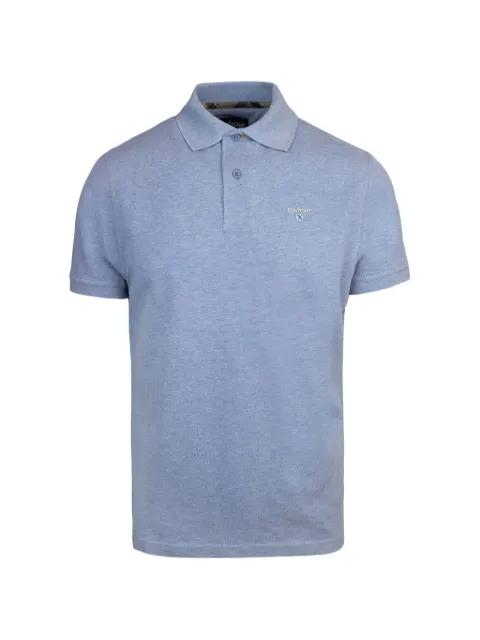 tartan-trim embroidered-logo polo shirt by BARBOUR