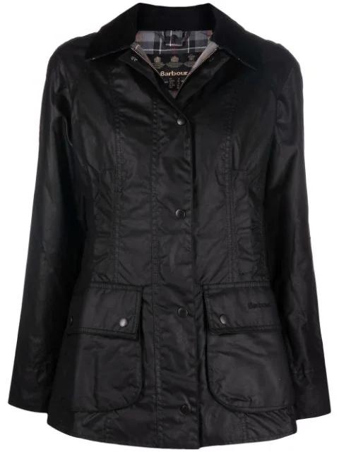 wax-coated buttoned-up jacket by BARBOUR