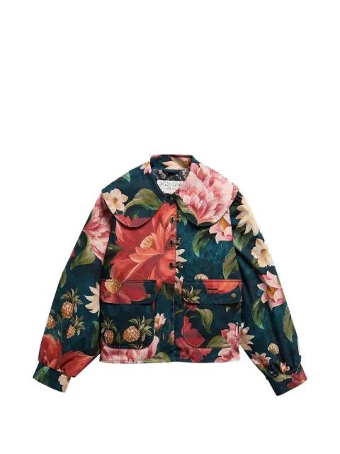 x FARM Rio floral-print collared jacket by BARBOUR