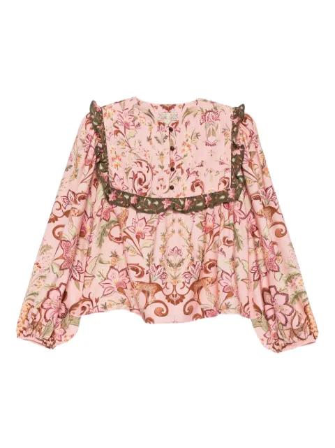 x FARM Rio printed blouse by BARBOUR