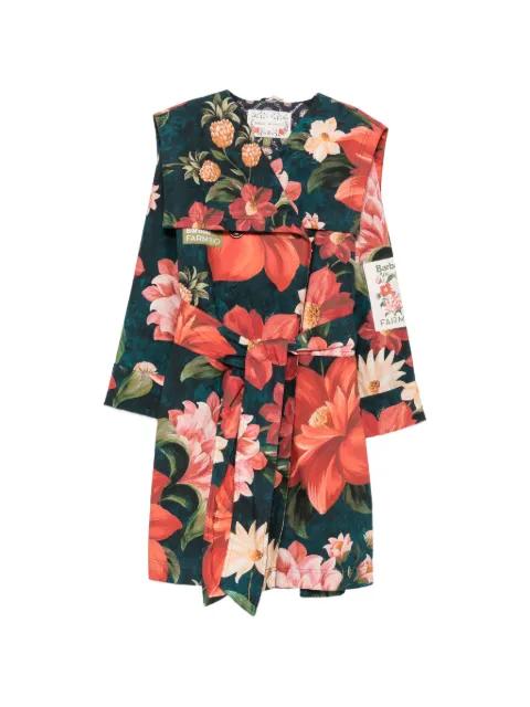 x Farm Rio Gardenia floral-print belted coat by BARBOUR