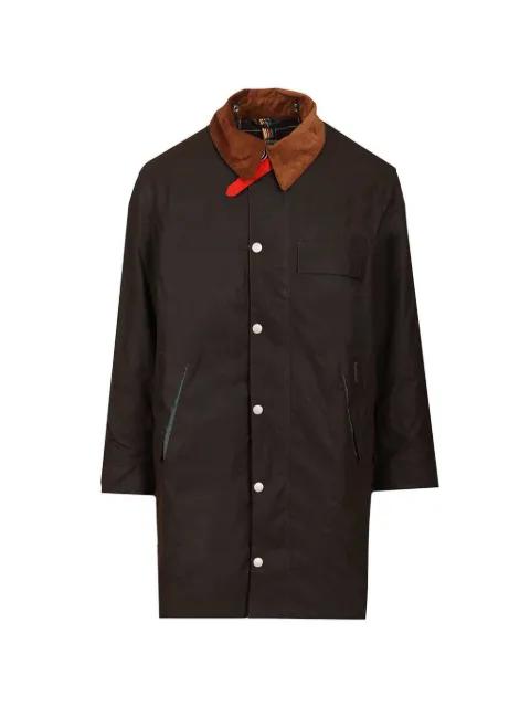 x Paul Smith corduroy-collar waxed-cotton coat by BARBOUR