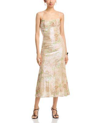 Adoni Sequin Mesh Midi Dress by BARDOT