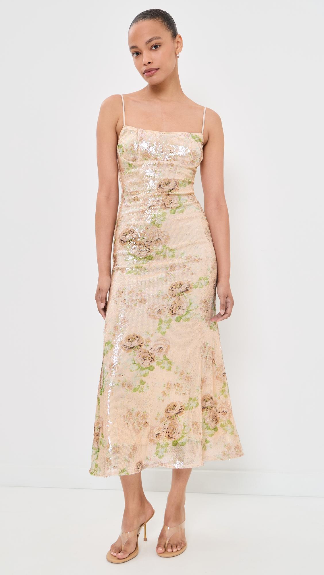Adoni Sequin Mesh Midi Dress by BARDOT