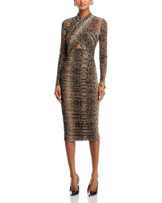 Aliyah Printed Midi Dress by BARDOT