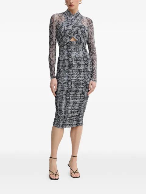 Aliyah cutout snake print dress by BARDOT