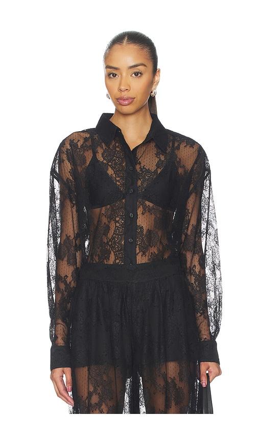 Bardot Aleida Oversized Lace Shirt in Black by BARDOT