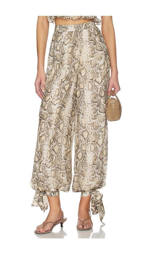 Bardot Alira Printed Balloon Pant in Brown by BARDOT