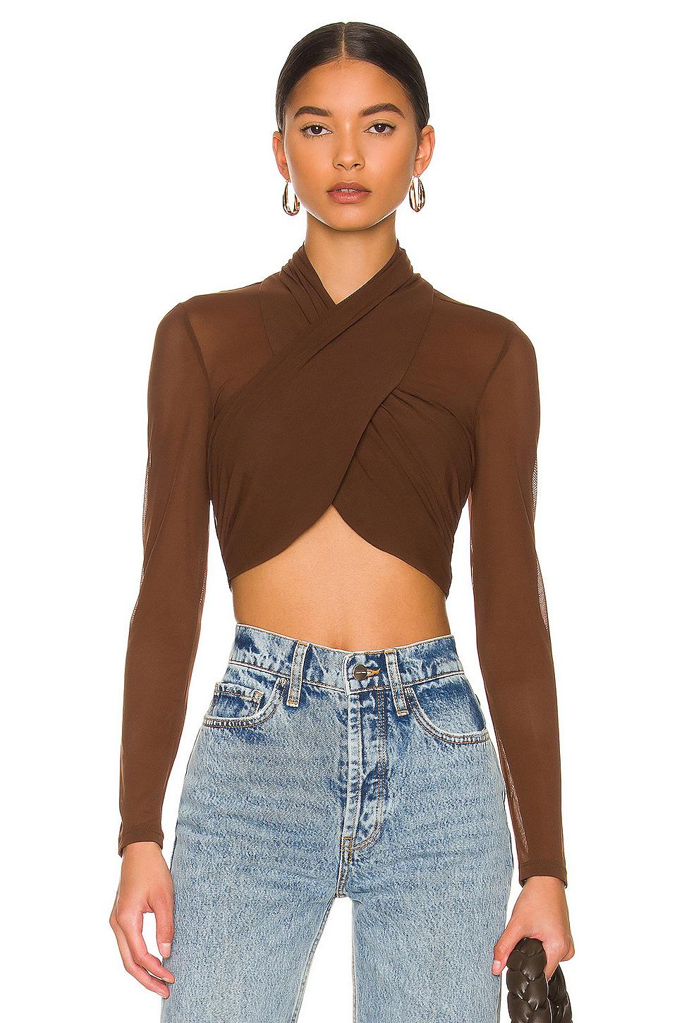 Bardot Aliyah Top in Chocolate by BARDOT