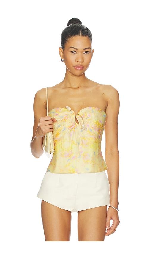 Bardot Amina Strapless Top in Lemon by BARDOT