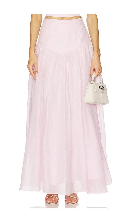 Bardot Amorette Ramie Maxi Skirt in Pink by BARDOT