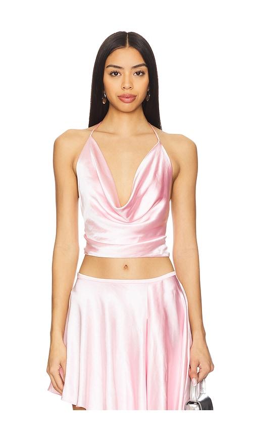 Bardot Andreama Satin Halter Top in Blush by BARDOT
