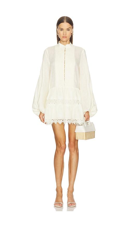 Bardot Antonia Lace Trim Mini Dress in Ivory by BARDOT