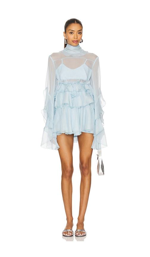 Bardot Anyssa Ruffle Mini Dress in Baby Blue by BARDOT
