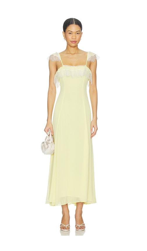 Bardot Arlia Lace Trim Maxi Dress in Yellow by BARDOT