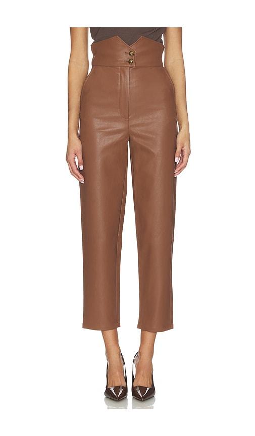 Bardot Aster Faux Leather Pant in Brown by BARDOT
