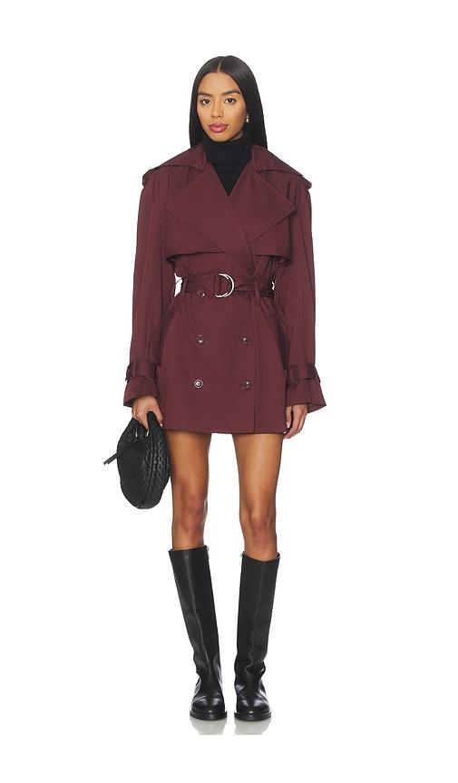 Bardot Aster Short Trench Coat in Red by BARDOT