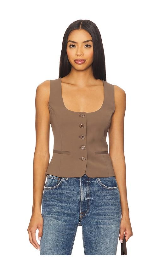 Bardot Azilia Button Through Top in Brown by BARDOT