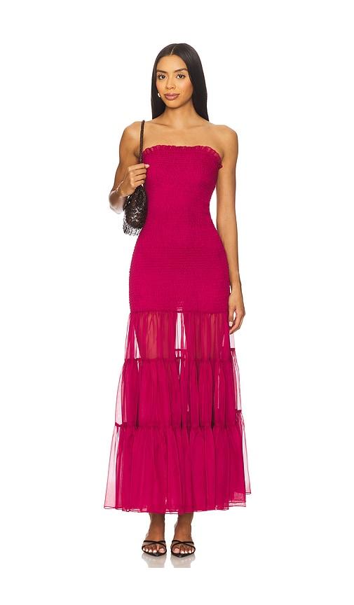 Bardot Azura Strapless Maxi Dress in Burgundy by BARDOT