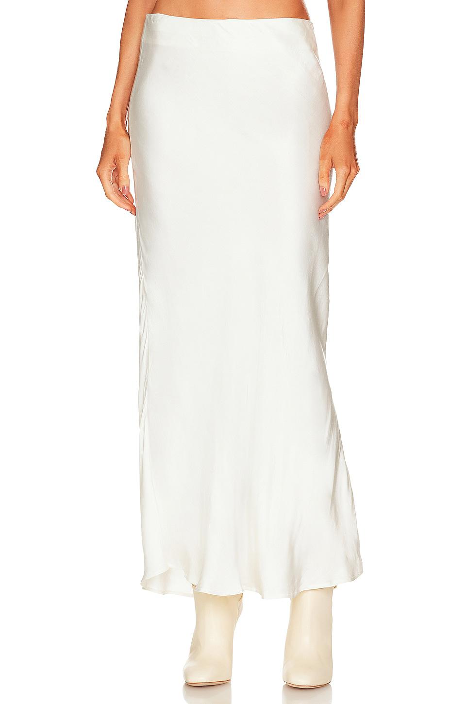 Bardot Azzura Satin Skirt in Ivory by BARDOT