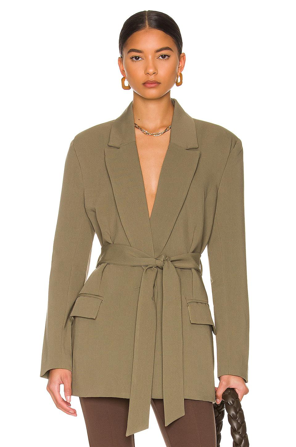 Bardot Belted Blazer in Olive by BARDOT