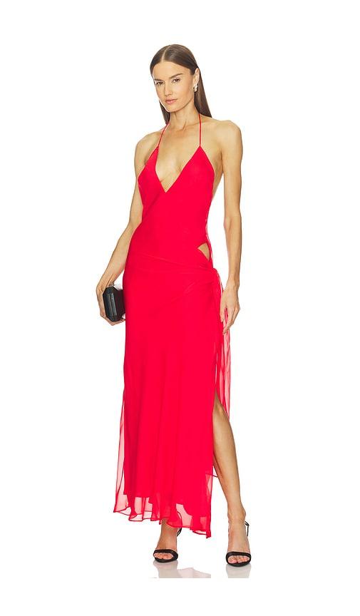 Bardot Cyrel Cut Out Maxi Dress in Red by BARDOT