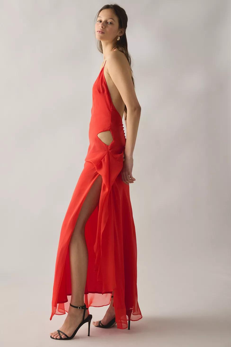 Bardot Cyrel Cutout Asymmetric Halter Maxi Dress by BARDOT