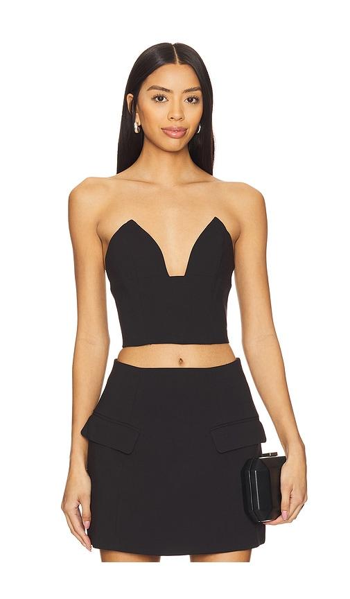 Bardot Delphi Strapless Crop Top in Black by BARDOT
