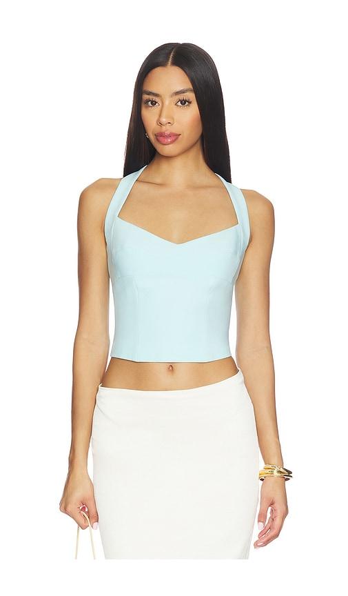 Bardot Deserae Halter Neck Top in Baby Blue by BARDOT