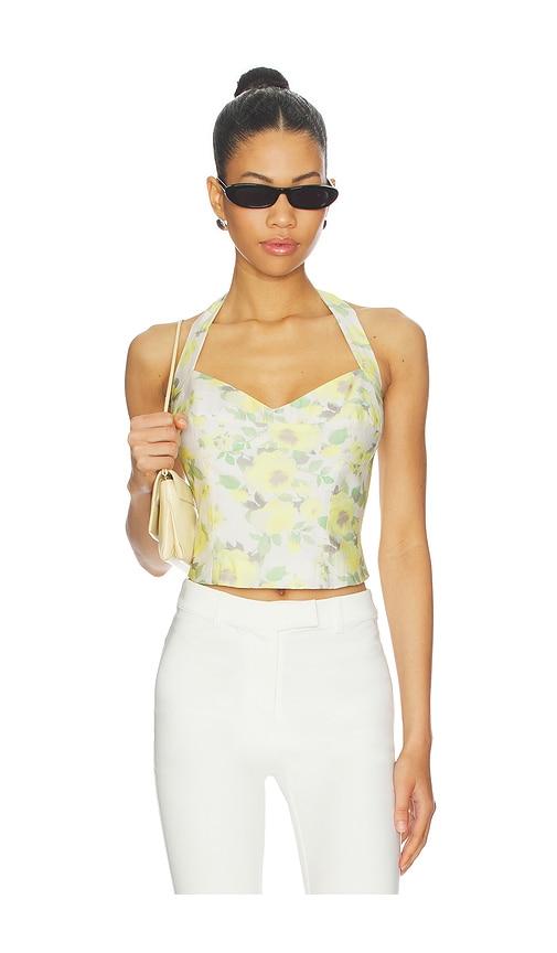 Bardot Deserae Halter Neck Top in Yellow by BARDOT