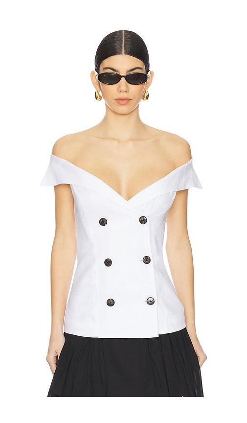 Bardot Eliora Button Front Top in White by BARDOT