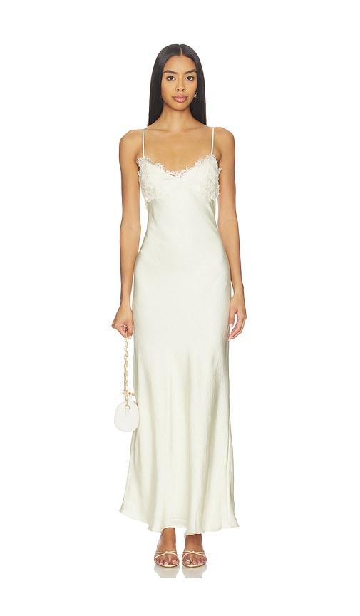 Bardot Elisan Lace Satin Maxi Dress in White by BARDOT