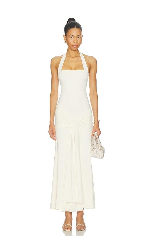 Bardot Emilia Tie Front Halter Dress in Ivory by BARDOT