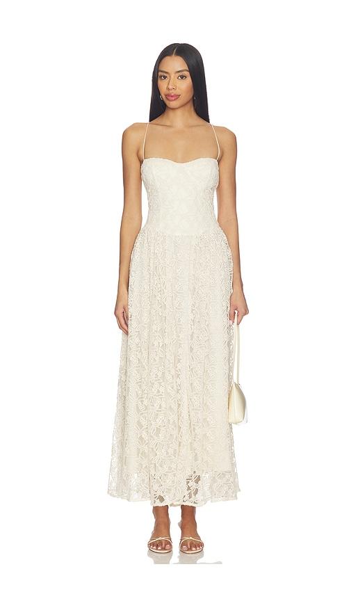 Bardot Estie Broderie Maxi Dress in Beige by BARDOT
