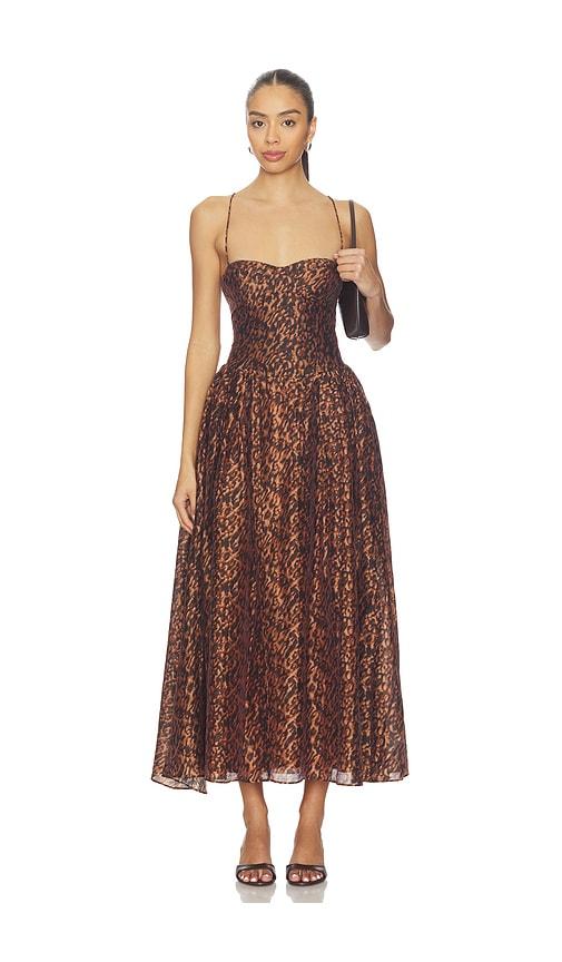 Bardot Estie Printed Maxi Dress in Brown by BARDOT