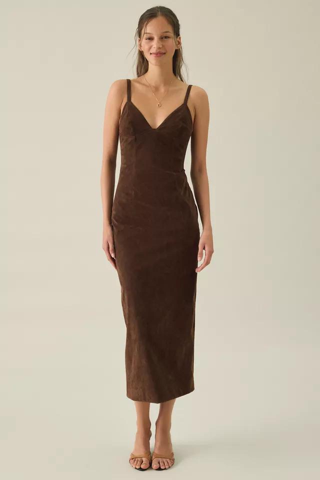 Bardot Estine Vegan Suede Seamed Midi Dress by BARDOT