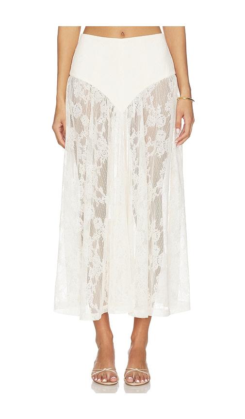 Bardot Hildie High Waisted Midi Skirt in Beige by BARDOT