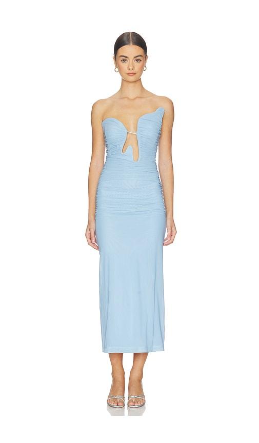 Bardot Julane Mesh Midi Dress in Baby Blue by BARDOT