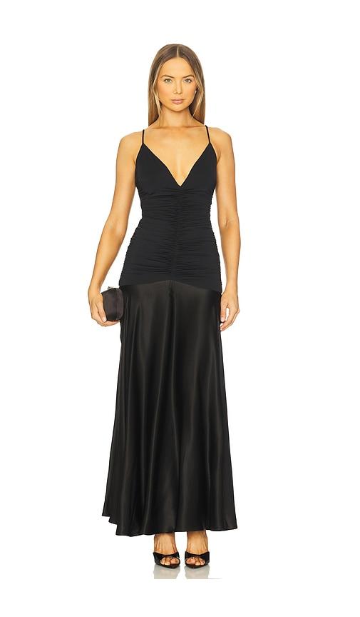Bardot Lavanda Contrast Maxi Dress in Black by BARDOT