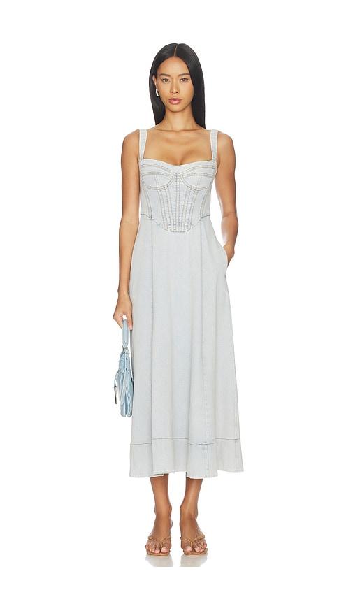 Bardot Lilah Denim Midi Dress in Blue by BARDOT