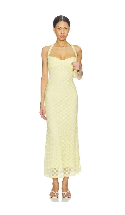 Bardot Mariko Halter Neck Midi Dress in Yellow by BARDOT