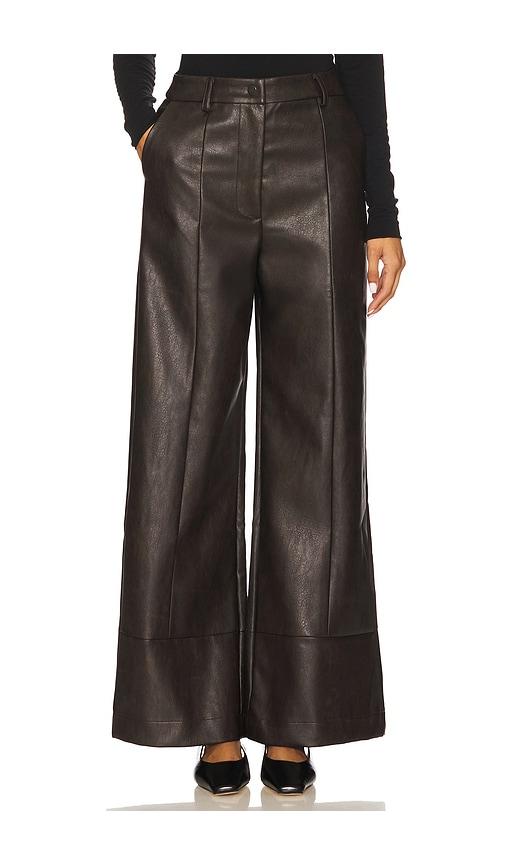 Bardot Marlowe Faux Leather Pant in Chocolate by BARDOT