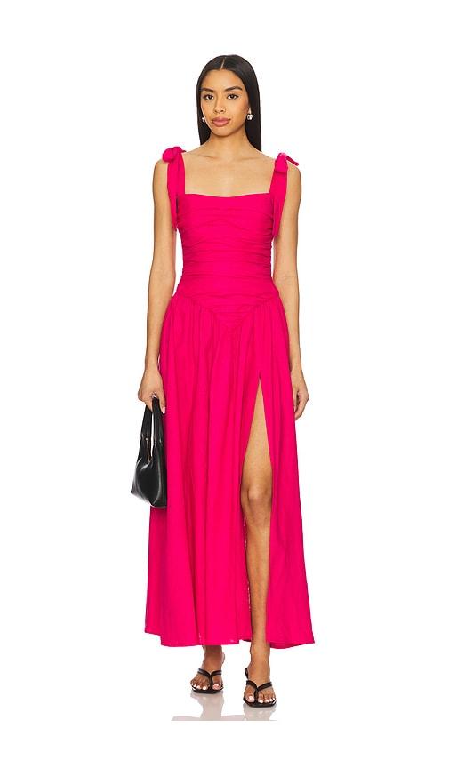 Bardot Mirelle Linen Maxi Dress in Fuchsia by BARDOT