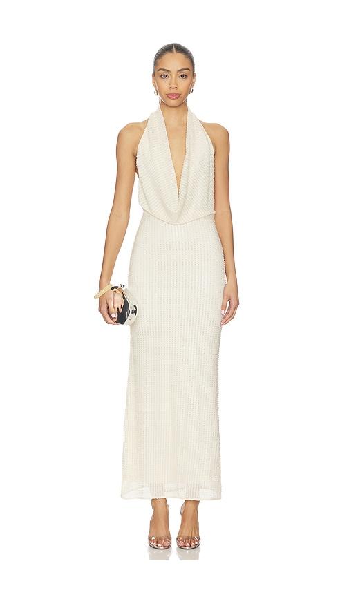 Bardot Nola Sequin Cowl Maxi Dress in Ivory by BARDOT