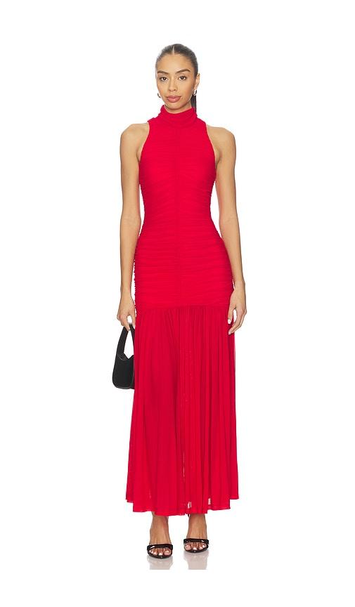 Bardot Orlana Mesh Maxi Dress in Red by BARDOT
