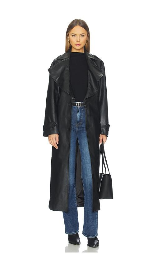 Bardot Reilia Faux Leather Coat in Black by BARDOT