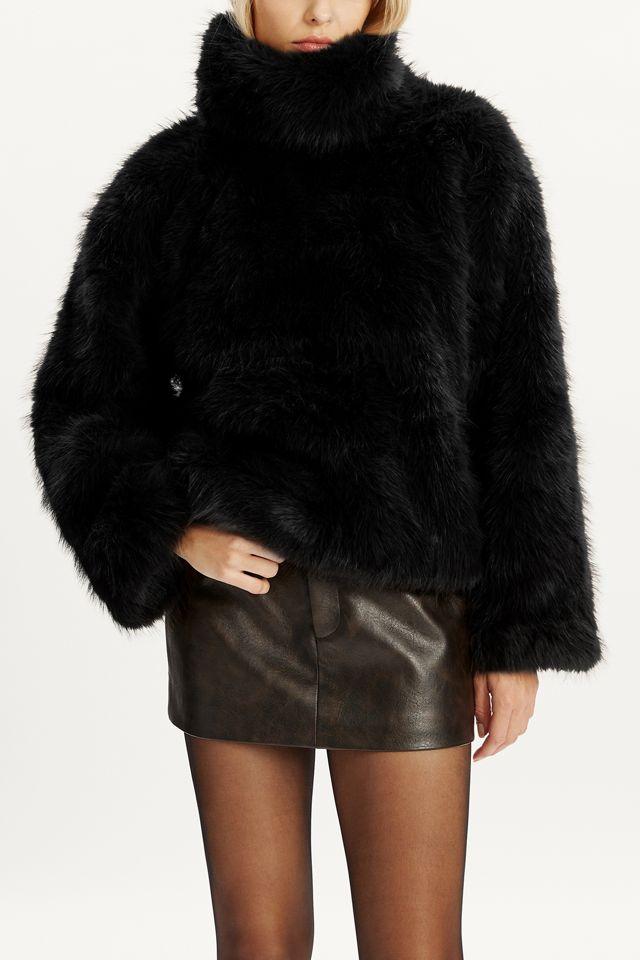 Bardot Renata Faux Fur Cropped Pullover Jacket by BARDOT