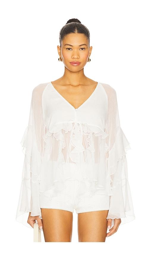 Bardot Rosalo Ruffle Blouse in White by BARDOT