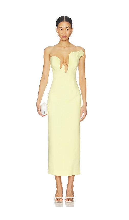 Bardot Rosalyn Midi Dress in Yellow by BARDOT