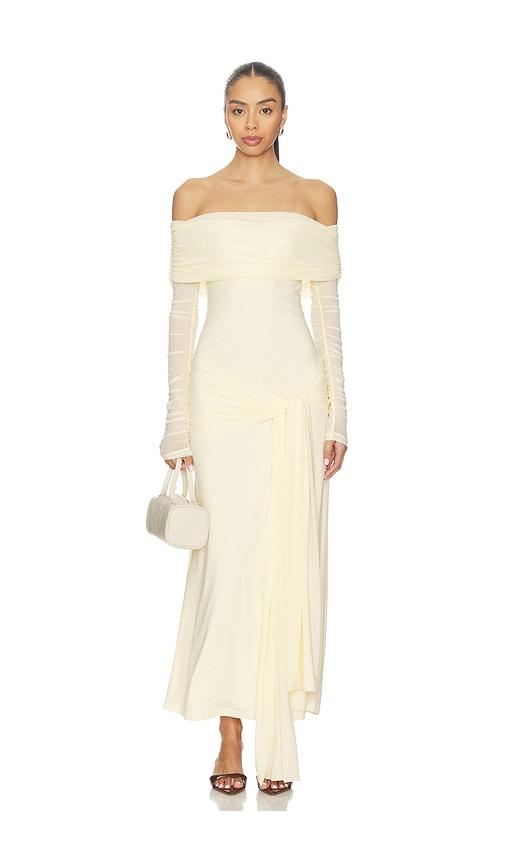 Bardot Selina Tie Front Mesh Dress in Yellow by BARDOT